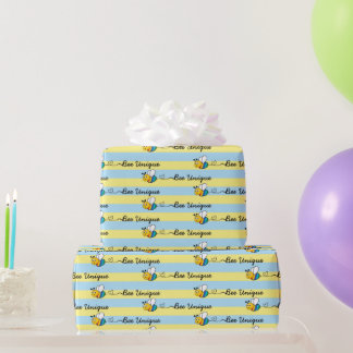 Papier Cadeau Printemps Abeille Unique Autisme Coloré Neurodiver