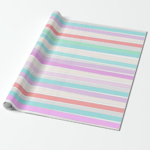 Papier Cadeau Printemps couleurs d'été en rayures