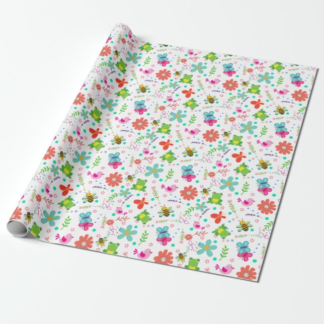 Papier Cadeau Printemps dans le jardin (Déroulé)