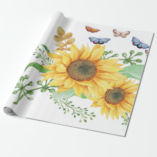 Papier Cadeau printemps de tournesol