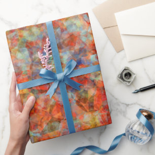 Papier Cadeau Prisme Orange Brûlé Élégant
