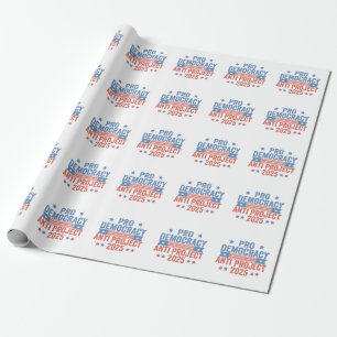 Papier Cadeau Pro Democracy Anti Project 2025 Trump républicain