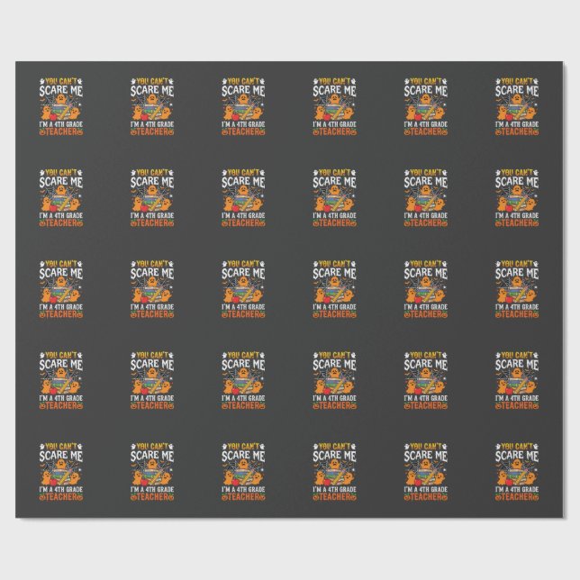 Papier Cadeau Prof de 4e année drôle Halloween Fantôme (Plat)