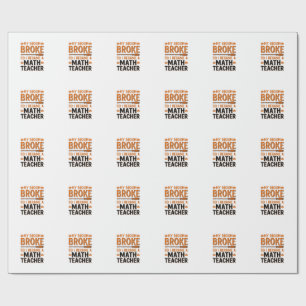 Papier Cadeau Prof de maths drôle Halloween Balai cassé Design_1