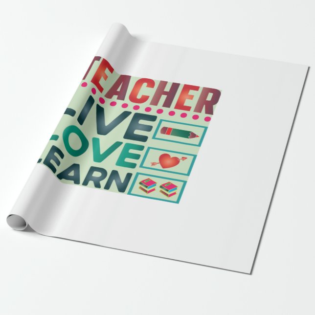Papier Cadeau Professeur Cadeaux | Enseignant Live Love Learn (Déroulé)