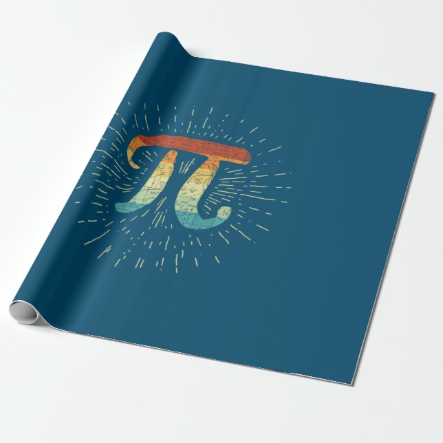 Papier Cadeau Professeur de mathématiques Cute Pi (Déroulé)