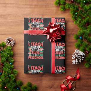 Papier Cadeau Professeur de Noël Je enseigne aux lutins les plus