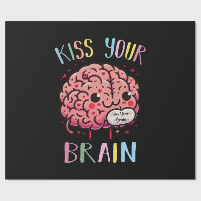 Papier Cadeau Professeur embrasse ton cerveau (Plat)