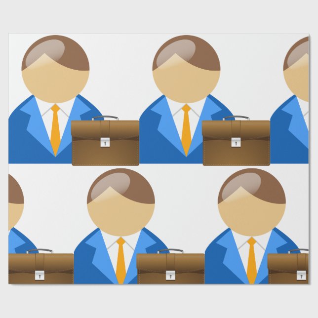 Papier Cadeau Professional Businessman Icon with Briefcase (Plat)