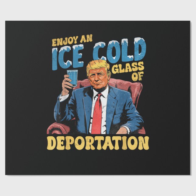 Papier Cadeau Profitez d'un verre glacé de déportation  (Plat)
