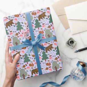 Papier Cadeau Promenez-vous dans les bois sur le violet clair