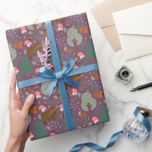 Papier Cadeau Promenez-vous dans les bois sur le violet d'automn