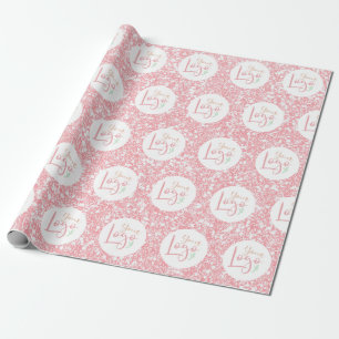 Papier Cadeau Promo de Parties scintillant rose du logo de votre