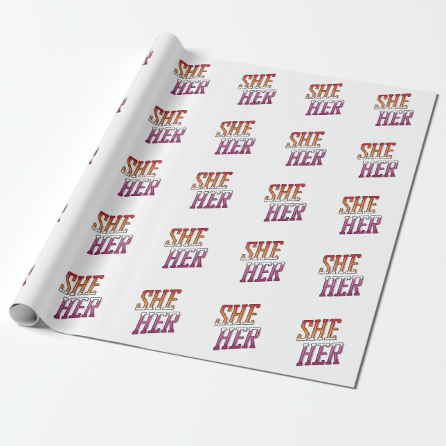 Papier Cadeau Pronoms lesbiens Elle La (Déroulé)