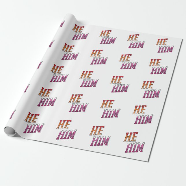 Papier Cadeau Pronoms lesbiens Il Lui (Déroulé)
