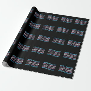Papier Cadeau Protéger les enfants trans - Onde à drapeau trans