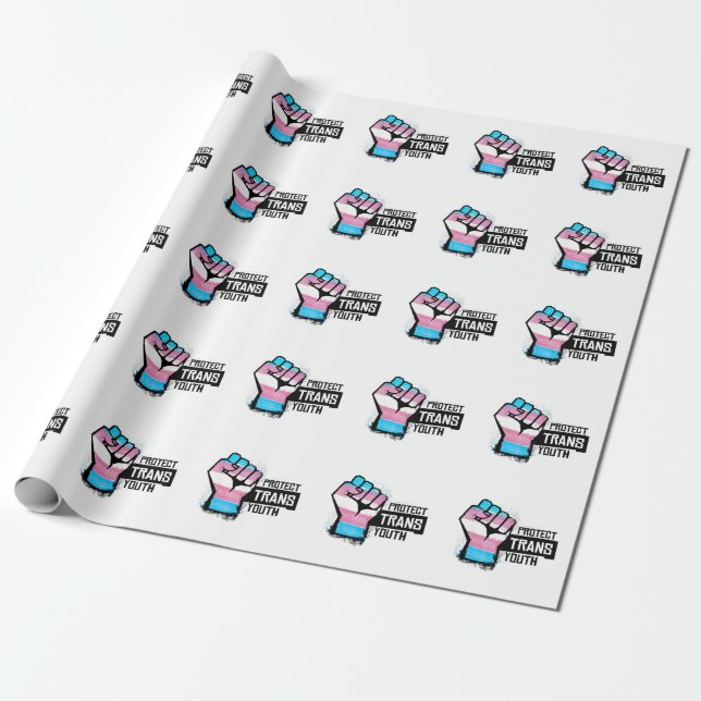 Papier Cadeau Protéger les jeunes trans - Poing de la fierté (Déroulé)