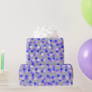 Papier Cadeau prune bleu et points violets