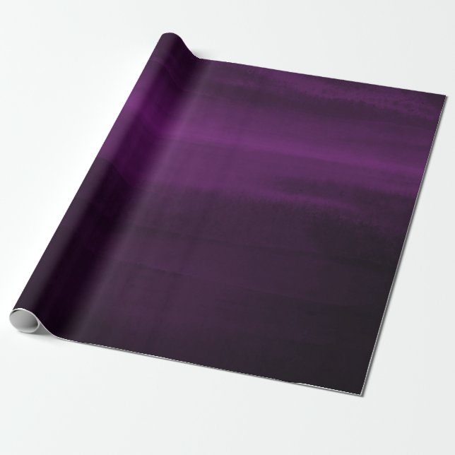 Papier Cadeau Prune Violet Moderne Élégant Chic Aquarelle (Déroulé)
