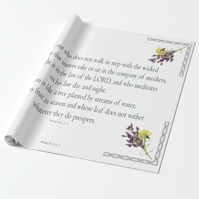 Papier Cadeau PSAUM 1:1-3 Botanic design, (Déroulé)