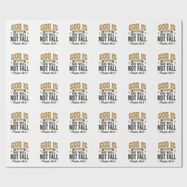 Papier Cadeau Psaume 46_5 Typographie chrétienne Vector (Plat)