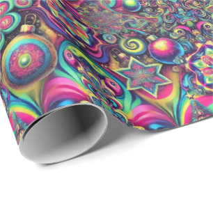 Papier Cadeau Psychedelic Christmas Wrapping Paper