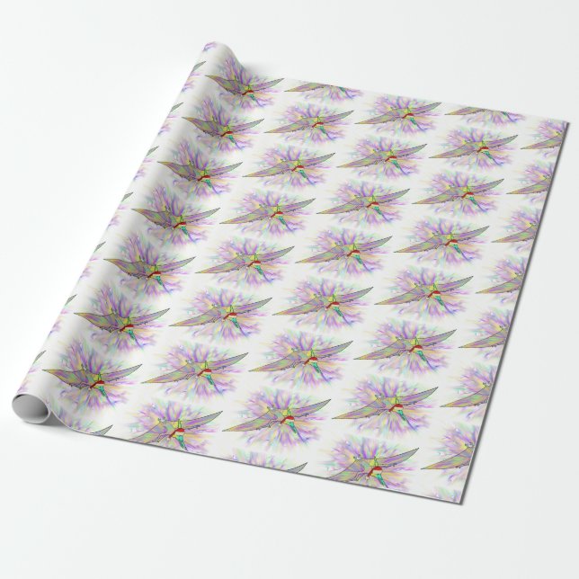 Papier Cadeau Ptérodactyle Santa Noël Dinosaure de Noël (Déroulé)
