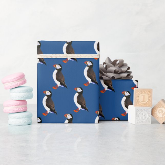 Papier Cadeau Puffin de l'Atlantique (Baby Shower)