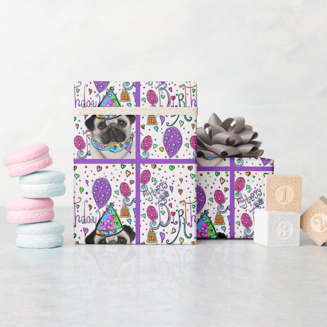 PAPIER CADEAU PUG (Baby Shower)