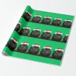 Papier Cadeau Pug de Christmas<br><div class="desc">Ce journal de vacances apportera de la joie.</div>