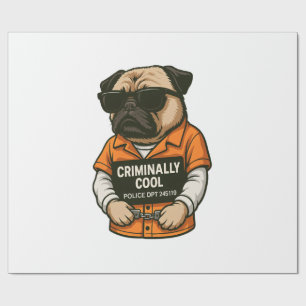 Papier Cadeau Pug incroyablement cool � Création drôle de chien