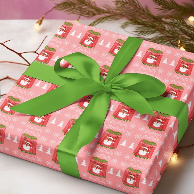 Papier Cadeau Pull moche drôle de renne motif de Noël (Créateur téléchargé)