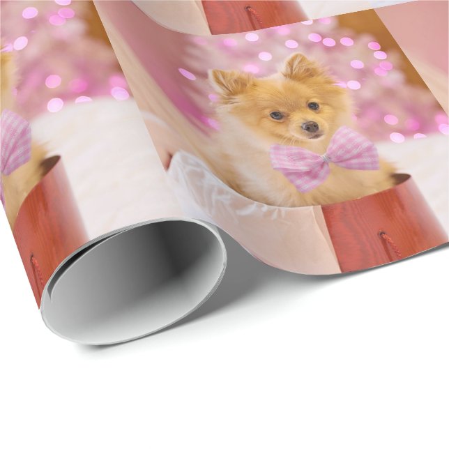 Papier Cadeau Puppy de Christmas (Coin rond)