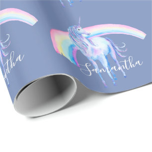 Papier Cadeau Purple Aqua Unicorn Dream