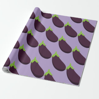 Papier Cadeau Purple Aubergine Eggplant Food Pattern