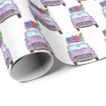 Papier Cadeau Purple Car with Christmas Gifts Watercolor<br><div class="desc">Purple Car with Christmas Gifts Watercolor,  hand painted 
The holidays are coming so it is time to shop around and find the perfect gift. Found it? Have a car addict in your family? Surprise him (or her!!) with a hand painted Christmas car wrapping. Many different designs available!</div>