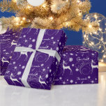 Papier Cadeau Purple Christmas Reindeer Wonder<br><div class="desc">Cet élégant papier d'emballage de vacances présente un renne blanc silhoué,  des flocons de neige blancs et un joli design tourbillon argenté sur un arrière - plan de nuit violet foncé. Le texte en blanc dit "La Merveille de Noël". Belle,  festive et unique !</div>