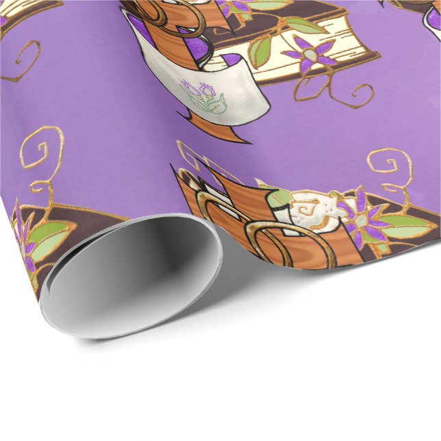 Papier Cadeau Purple de Pâques (Coin rond)