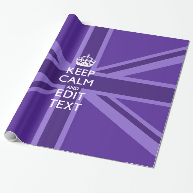 Papier Cadeau Purple Elegance Gardez Le Calme Votre Texte Union  (Déroulé)