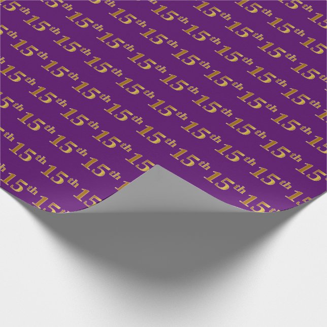 Papier Cadeau Purple, Faux Gold 15e (quinzième) événement (Coin)