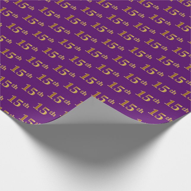 Papier Cadeau Purple, Faux Gold 15e (quinzième) événement (Coin)