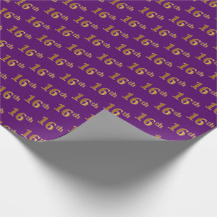 Papier Cadeau Purple, Faux Gold 16e (seizième) événement