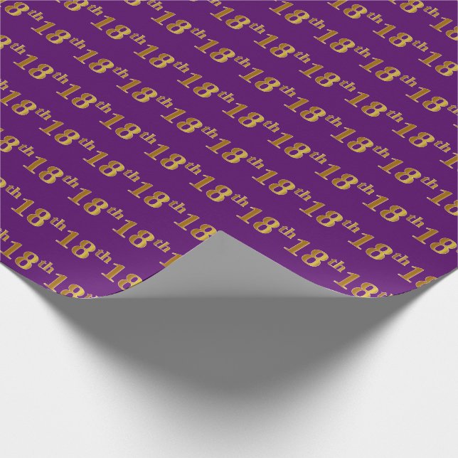 Papier Cadeau Purple, Faux Gold 18e (dix-huitième) événement (Coin)
