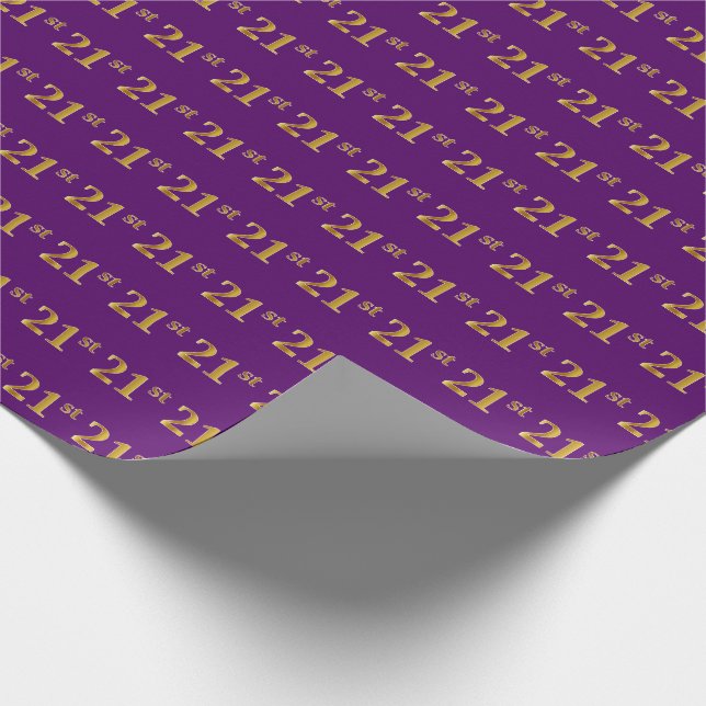 Papier Cadeau Purple, Faux Gold 21e (Vingt et unième) (Coin)