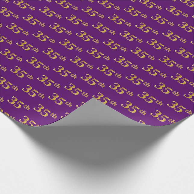 Papier Cadeau Purple, Faux Gold 35e (Trente-Cinquième) Événement (Coin)