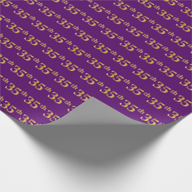 Papier Cadeau Purple, Faux Gold 35e (Trente-Cinquième) Événement (Coin)