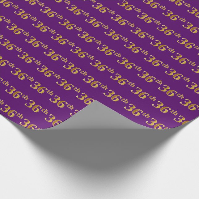 Papier Cadeau Purple, Faux Gold 36e (Trente-Sixième) Événement (Coin)