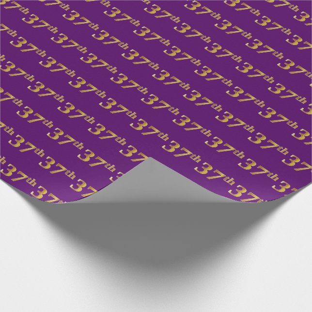 Papier Cadeau Purple, Faux Gold 37e (Trente-Septième) Événement (Coin)