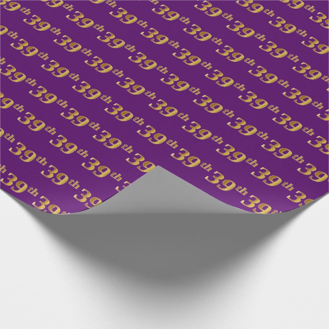 Papier Cadeau Purple, Faux Gold 39e (Trente-Neuvième) Événement (Coin)