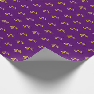 Papier Cadeau Purple, Faux Gold 4e (quatrième) événement